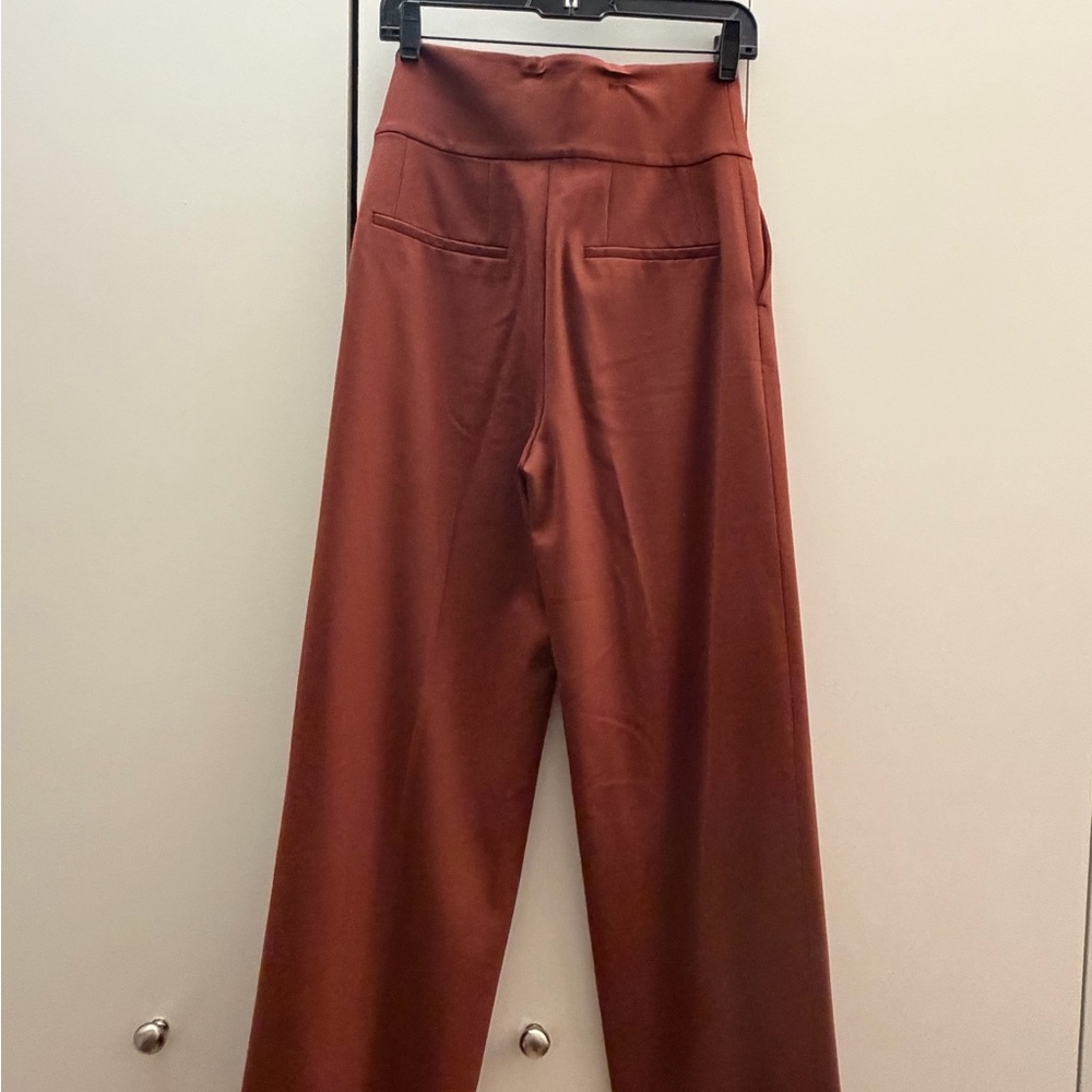 High-Waisted Washable Wool Rust Pants MM Lafluer